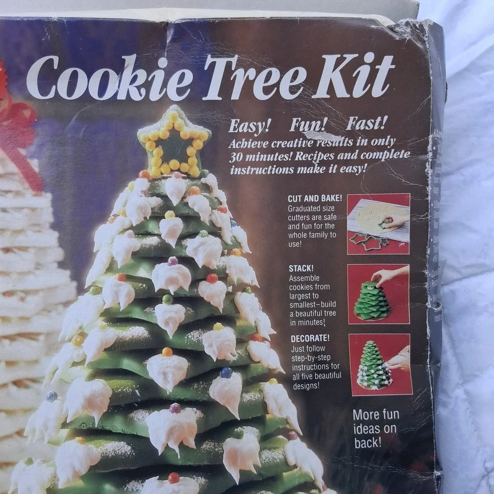 Vtg 90s Wilton Cookie Christmas Tree Kit 10 Stars Holiday Baking Set NIB NOS NEW